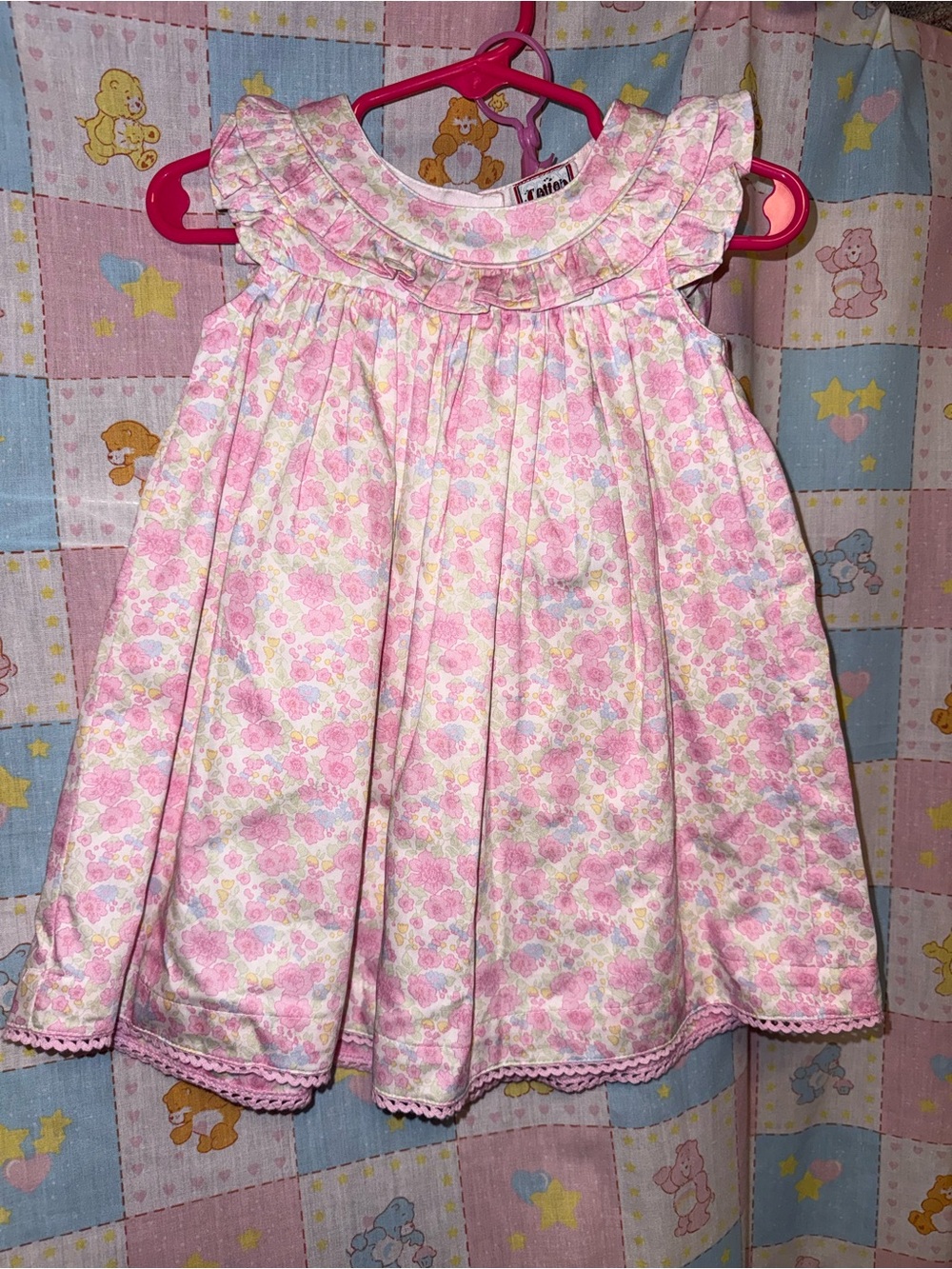 Toddler Pink Floral Ruffle Dress by Cotton Kids
